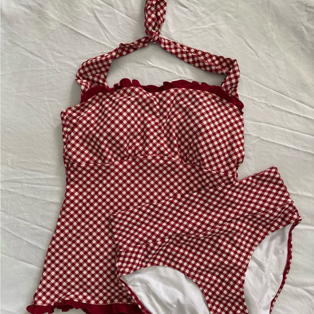 Retro Red Checkered Swim Set